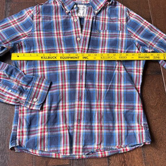 Abercrombie and Fitch men’s muscle shirt plaid button up size XL preppy academia - Picture 7 of 8